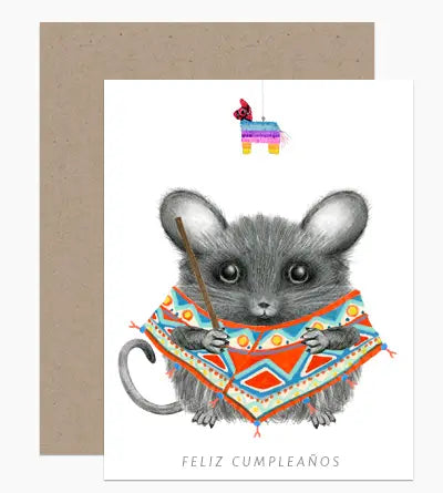 Mouse Wearing A Poncho Card