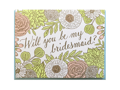 Floral Maid Of Honor Card