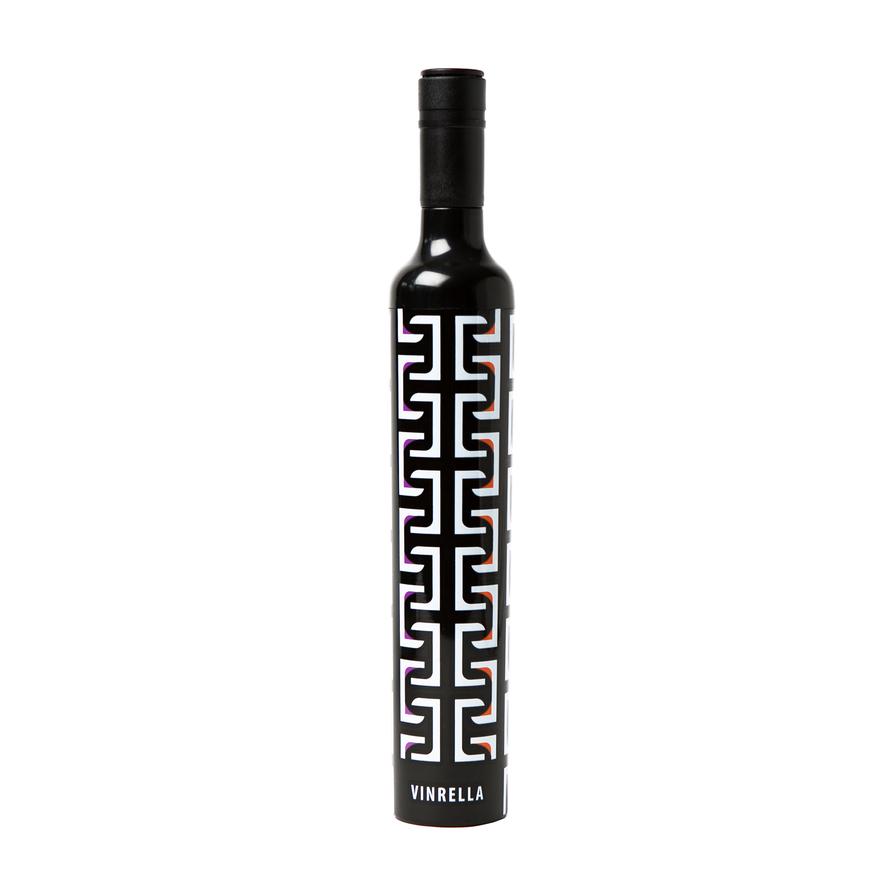 Wine Bottle Umbrella - Geometric Black & White
