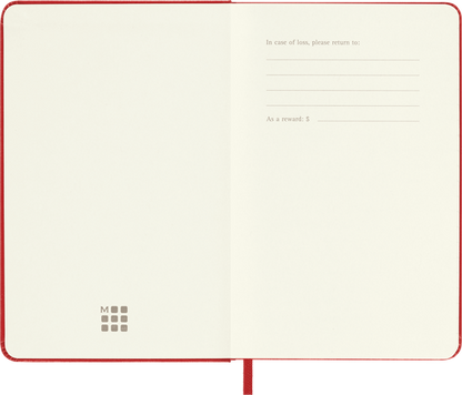 Classic Pocket Red Hard Cover Ruled Notebook