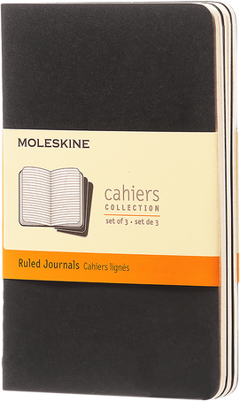 Cahier Pocket Black Set Of 3 Ruled Journals