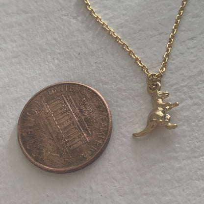 Scotty Tiny T-REX Charm Necklace Gold