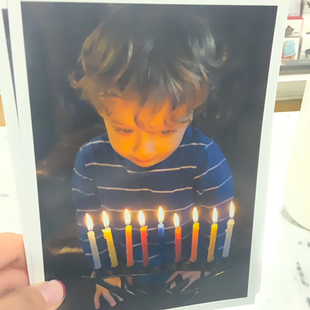 Eighth Night Menorah Kid Card