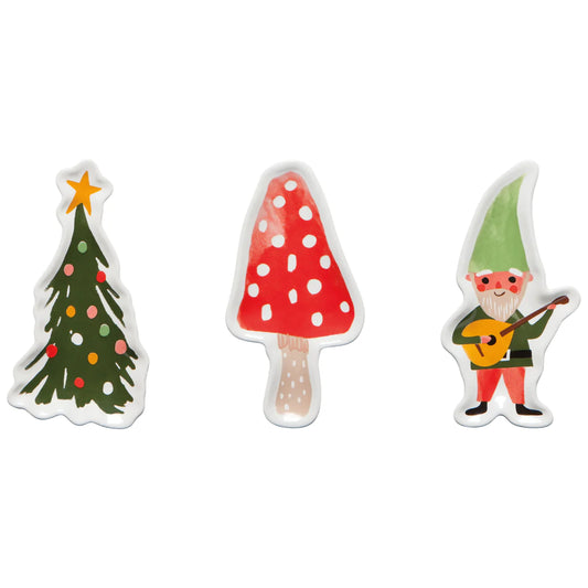Shaped Dish Gnome For Holidays Set of 3
