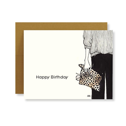 Leopard Clutch Birthday Card