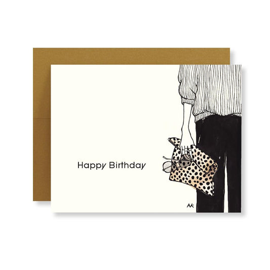 Leopard Clutch Birthday Card
