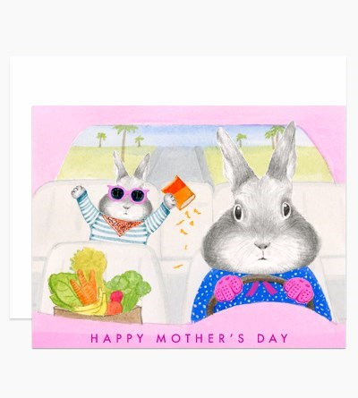 Mom Bunny Driving Card