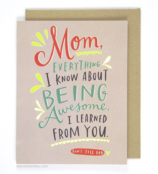 Being Awesome Mother's Day Card