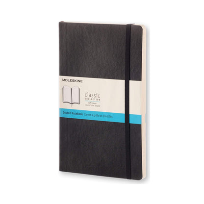 Classic Large Black Soft Cover Dot Black Notebook