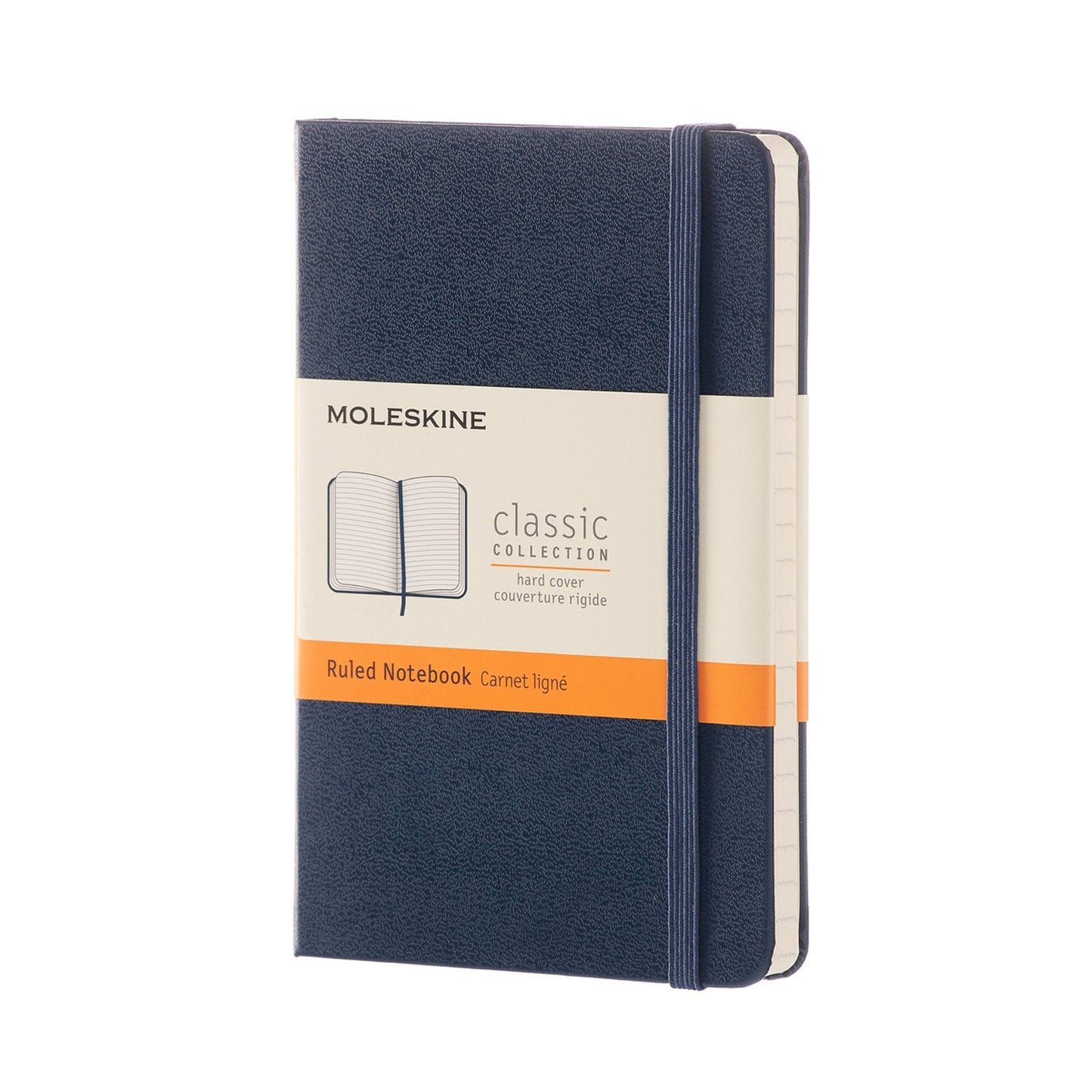 Classic Pocket Blue Hard Cover Ruled Notebook