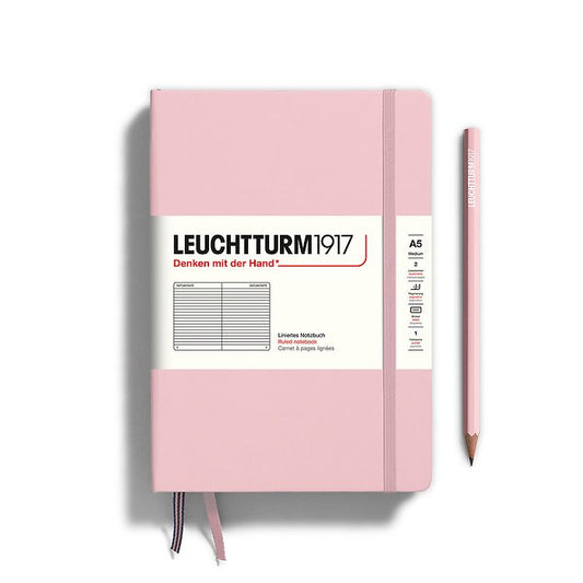 Powder Pink Medium A5 Hardcover Notebook