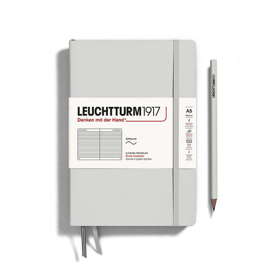 Light Grey Medium A5 Softcover Notebook