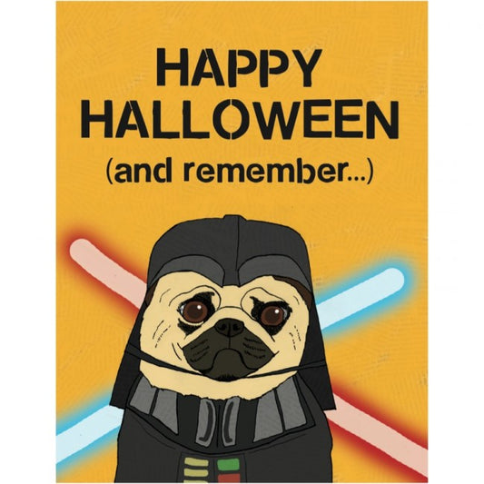 Halloween Darth Vader Pug Card