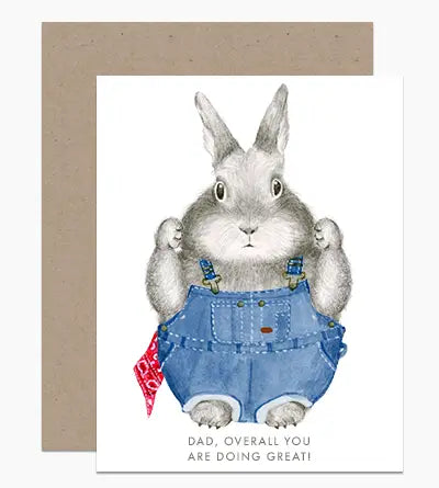 Overall Dad Bunny Card