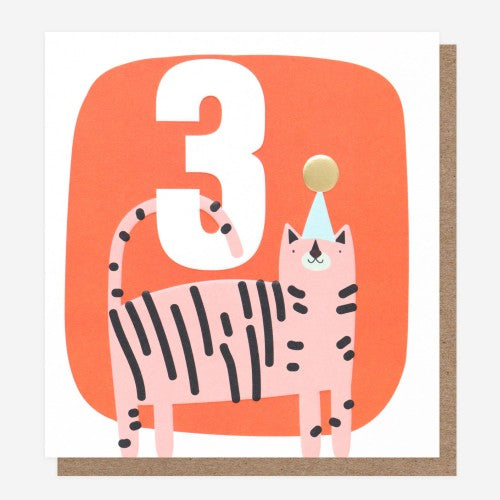 Cat 3rd Birthday Card