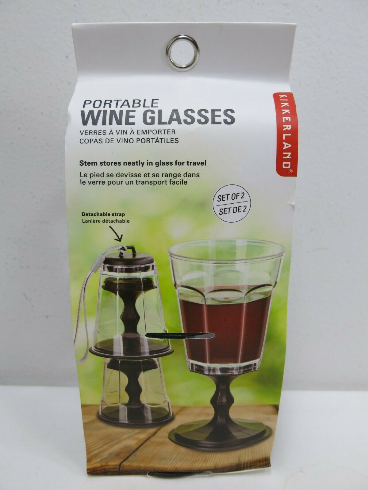 Stacking Wine Glass Black Set/2