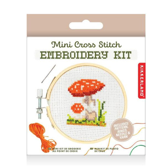 Mini Cross Stitch Embroidery Kit Mushroom