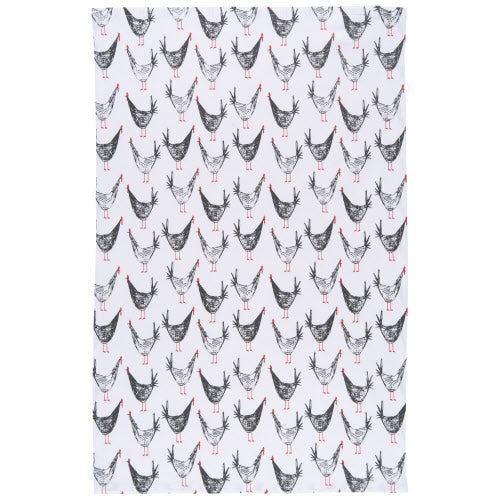 Tea Towel Chicken Scratch Print