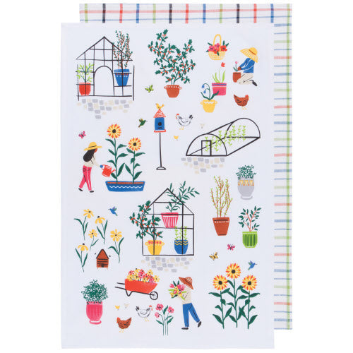 Set of 2 Tea Towel Green Thumb