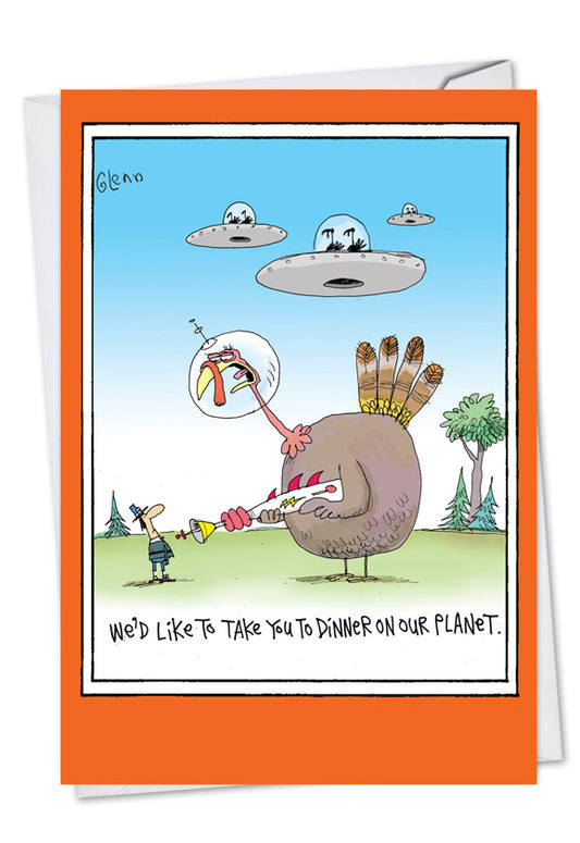 Turkey Invasion Thanksgiving Card
