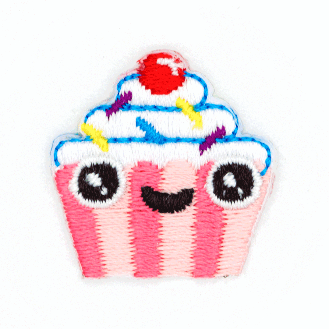 #114 Sticker Patch Cupcake Face
