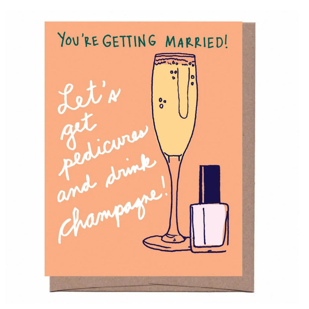 Champagne & Pedicure Bridal Card