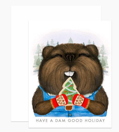 Beaver Holiday Christmas Card