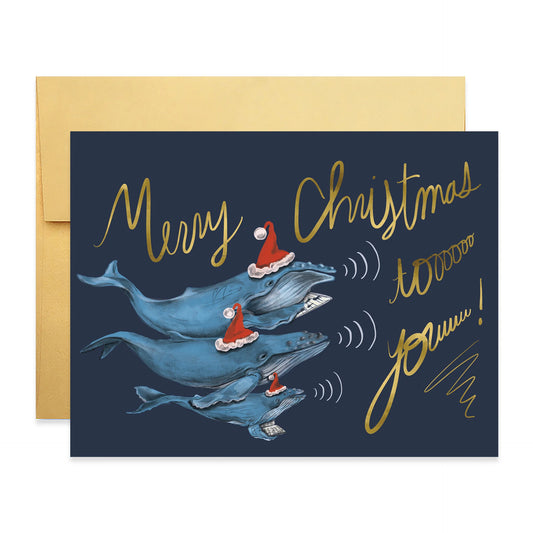 Caroling Whales Christmas Card